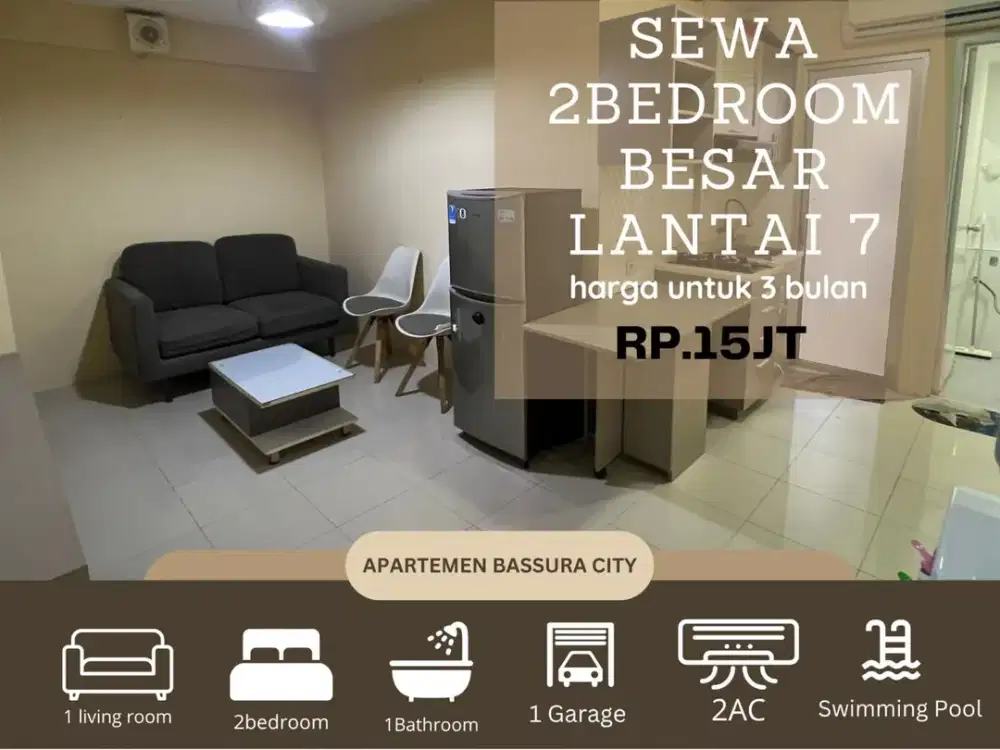 sewa 2kamar besar full furnish apaertemen bassura city