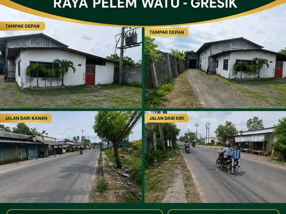 CA1242 DIJUAL PABRIK AKTIF BESAR SIAP PAKAI STRATEGIS DI RAYA PELEM WATU GRESIK