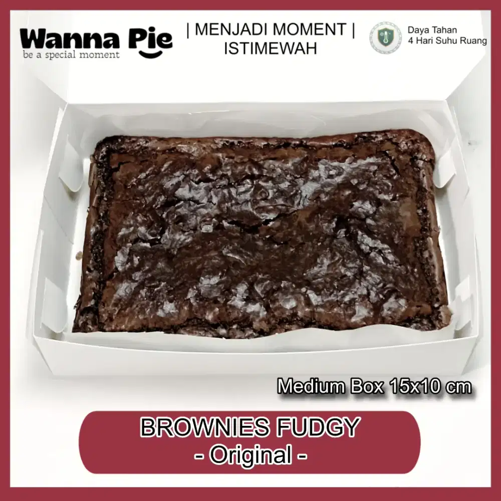Brownies Fudgy Medium Box 15x10cm Fresh Sesuai Pesanan Free Ongkir COD
