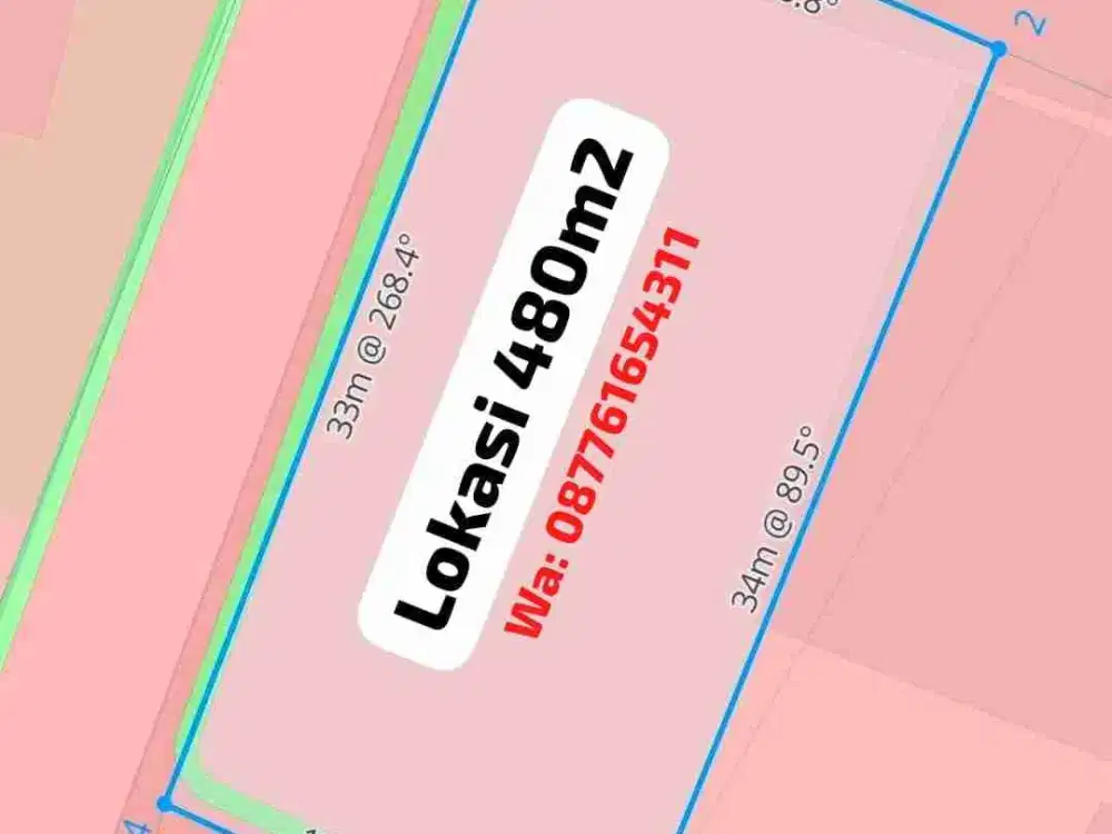 Tanah 480m2 jln LC 10 di Penamparan denpasar barat