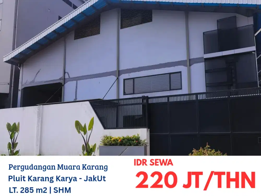 HFN0360 DISEWA office space 2 lantai Semifurnish di pergudangan Muara Karang / Pluit Karang Karya Jakarta Utara