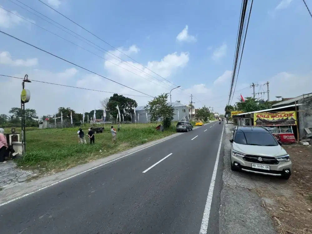 Lokasi tanah strategis tepi jalan pandowoharjo ngangglik, Cash Tempo 18x