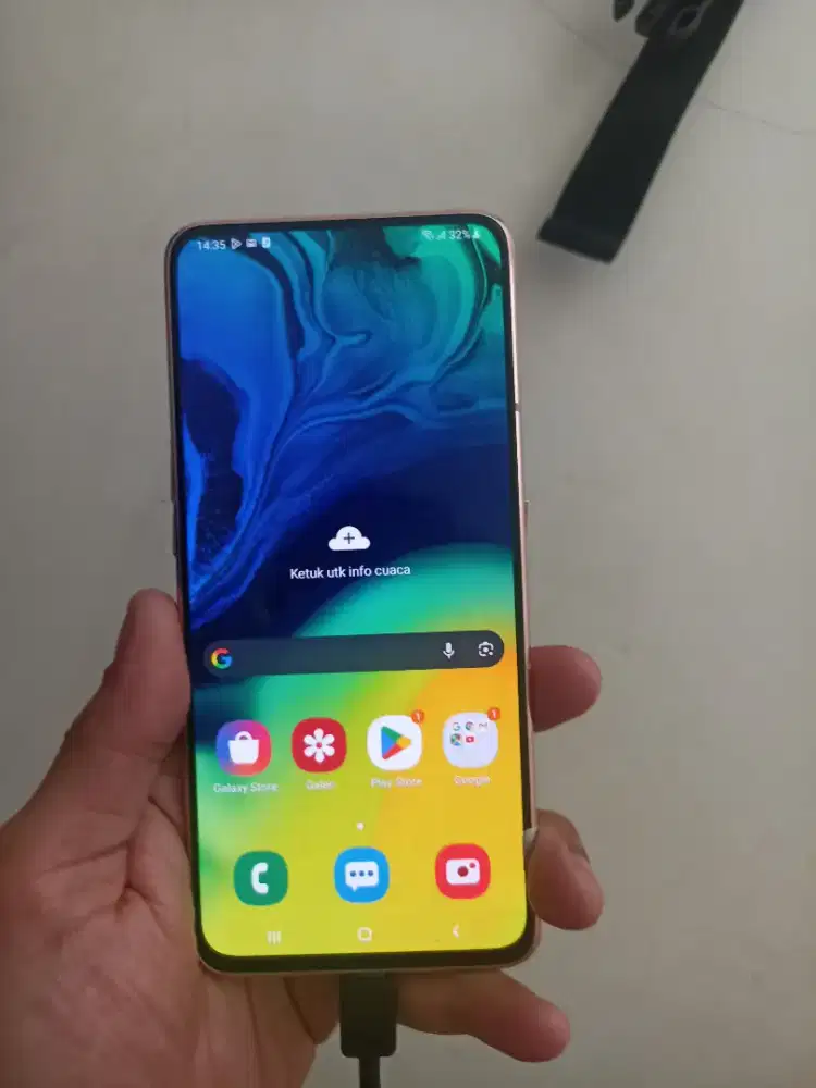 Samsung A80 SEIN NFC 8/128 Fisik Sangat mulus , LCD ori pabrik.