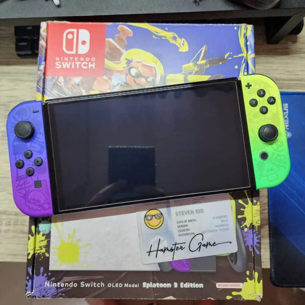 Nintendo Switch OLED Splatoon Fullset 95% istimewa