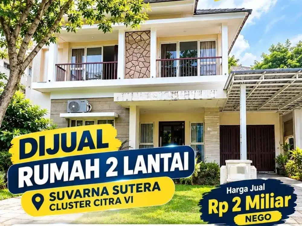 Dijual Rumah Suvarna Sutera Cluster Citra VI 3+1 KT Fully Furnished LT 200m2