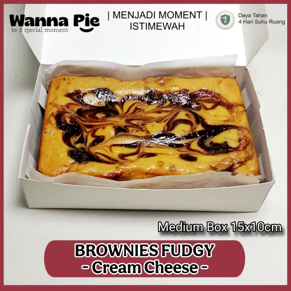 Brownies Fudgy Cream Cheese Medium Box 15x10cm Fresh Siap Kirim COD
