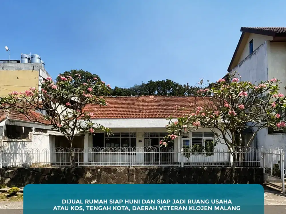Termurah Dikelasnya Dijual Rumah Vintage Klojen Kota Malang (SPR)