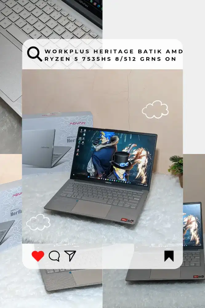 Laptop Advan Workplus Heritage Batik Ryzen 5 7535HS 8/512 Garansi 2028