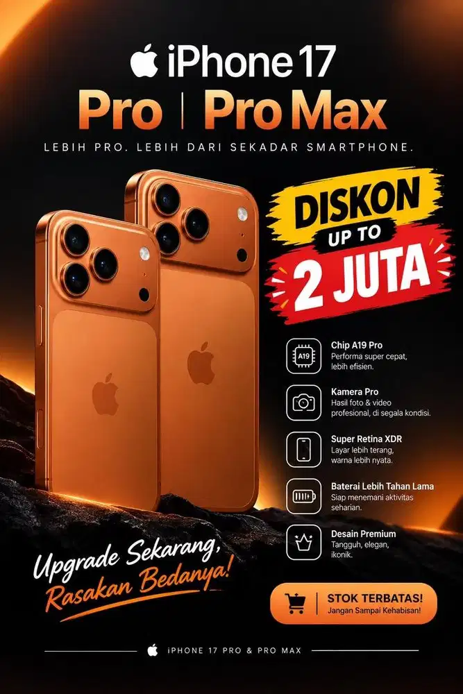 PROMO IPHONE 17 pro & pro max 512GB, 1TB & 2TB
