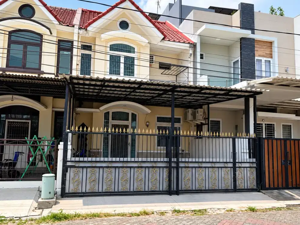 Dijual Rumah 2 lt 6 x 18 m2 di Taman Surya Palem Lestari SHM Barat Laut ada 3+1 kt 3+1 km semi furniture, full bangunan, carport 2 mobil, view taman, siap huni. Ayo survey & nego yuk!!