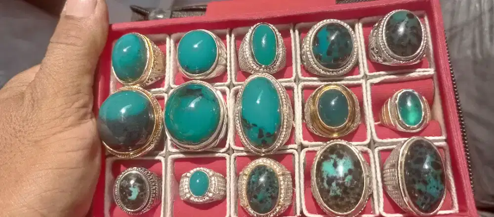 Borongan bacan ring perak 2 pcs.. Kunsar. Alpaka sisanya