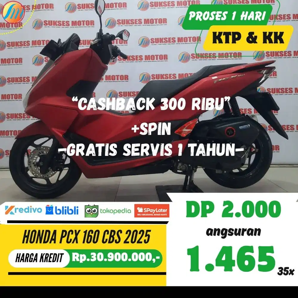 DP 2 JUTA HONDA PCX 160 CBS 2025 ANGSURAN SANGAT TERJANGKAU BERGARANSI