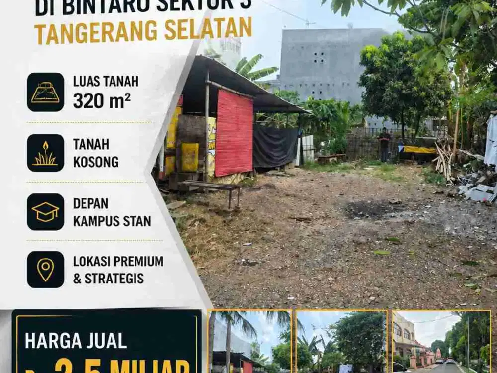 JUAL MURAH AJB TANAH KOSONG DI BINTARO SEKTOR 3 TANGERANG SELATAN