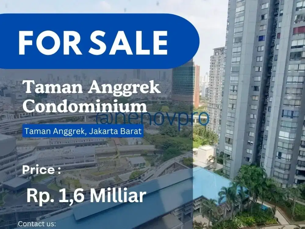 Harga Terbaik DIJUAL Taman Anggrek Condo 2+1BR Unit Sudut Best City View