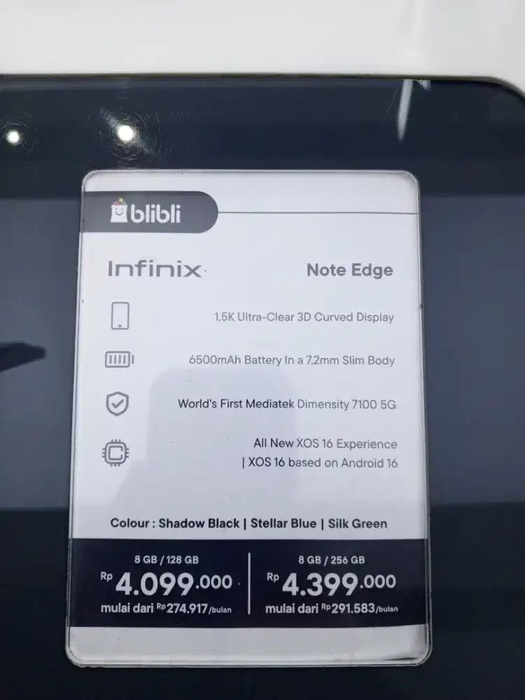 Dijual hp baru Infinix note edge bergaransi resmi