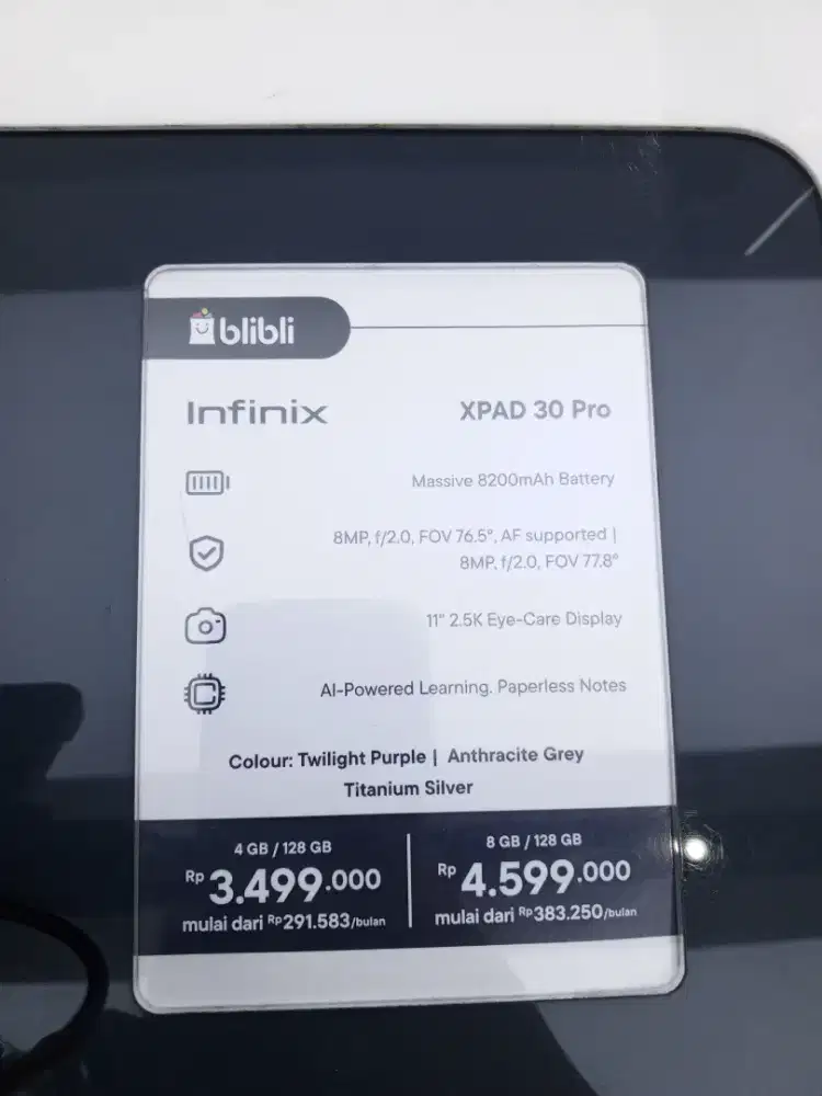 Dijual tablet Infinix bisa kartu dan wifi