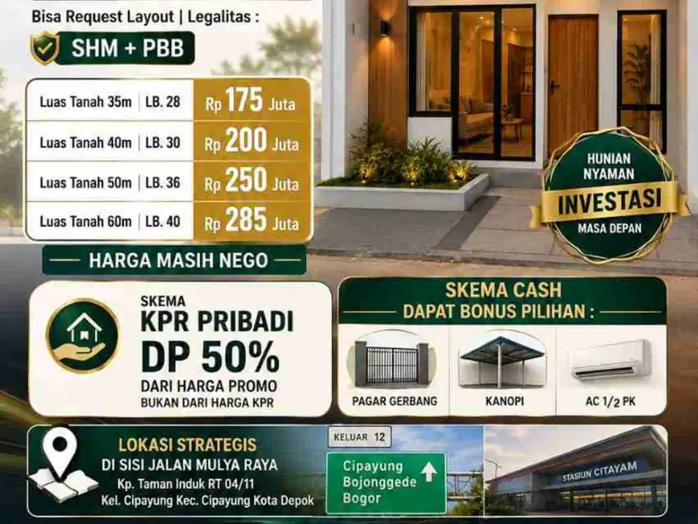 Rumah Murah Cash & Bertahap