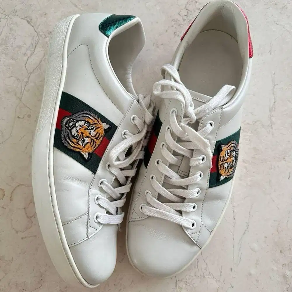 Gucci Sepatu Sneakers Putih ACE Tiger RARE Embroidered White 43.5/9.5