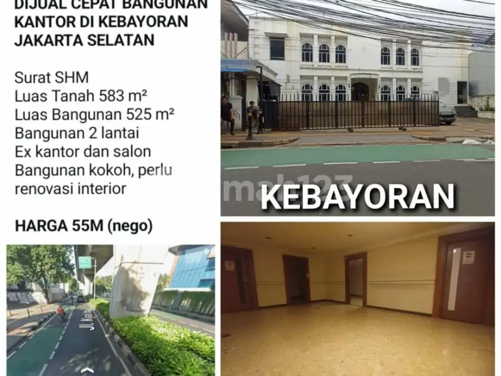 Dijual Bangunan Kantor Strategis - Kebayoran, Jakarta Selatan