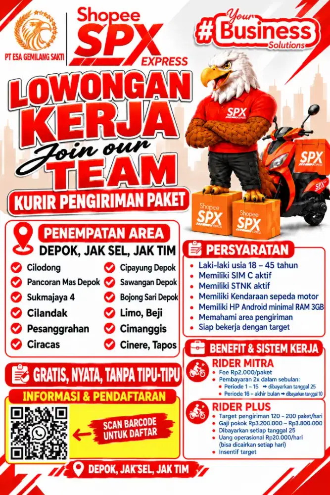 LOWONGAN KERJA KURIR MOTOR SPX EXSPRESS