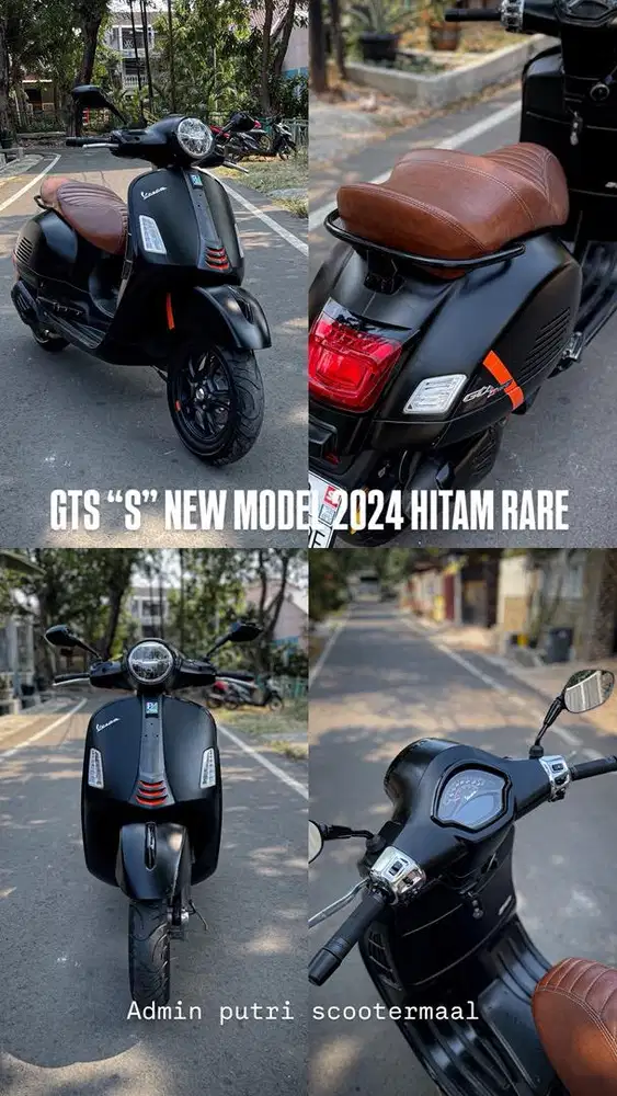 PIAGGIO VESPA GTS S NEW MODEL 2024 HITAM DOFF