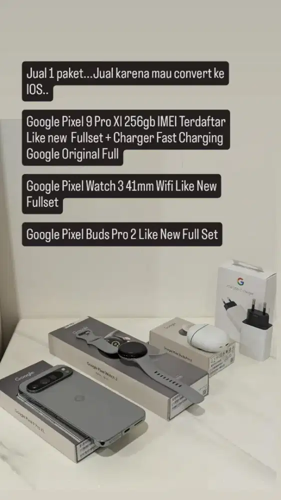 Jual Pixel 9 pro Xl 256gb Bundling Pixel watch 3 dan pixel Buds Pro 2
