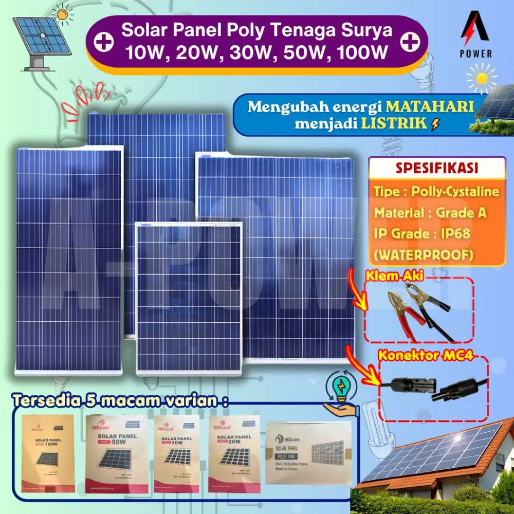 [REGULER] - Solar Panel/Panel Surya/Solar Cell Poly Crystalline 30WP