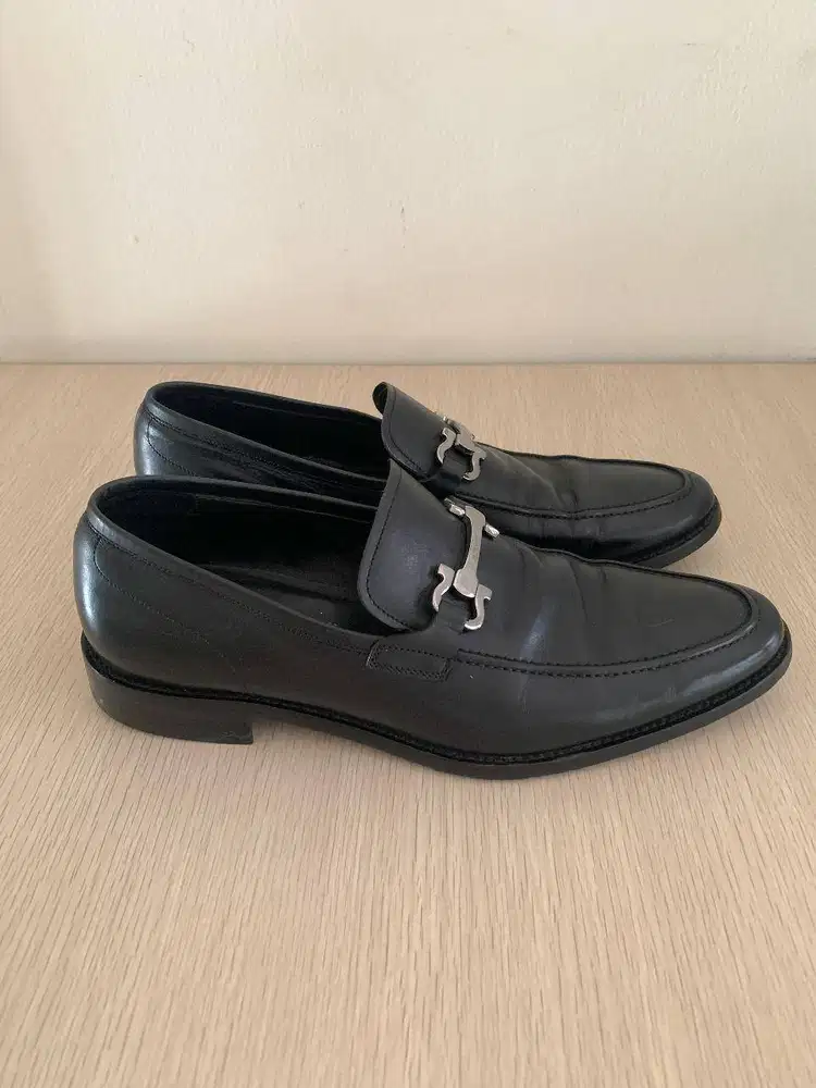 Salvatore Ferragamo Original Leather Loafers Men 43.5 Pantofel kulit