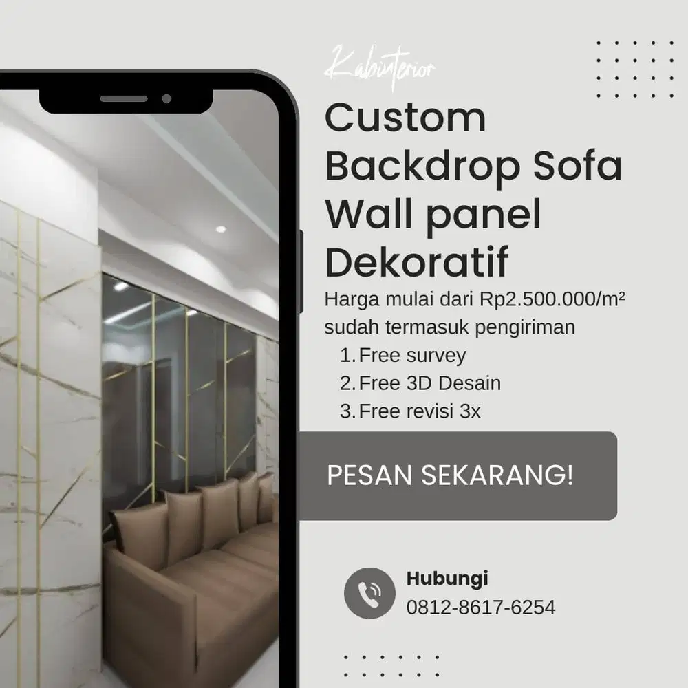 Custom Backdrop Sofa Wall Panel Minimalist