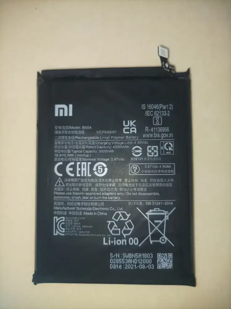 Baterai Ori Copotan Redmi Note 10 5G
