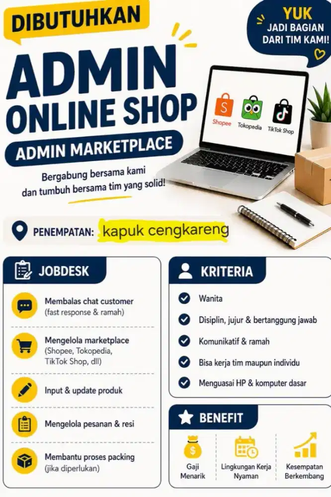 Dicari admin onlineshop