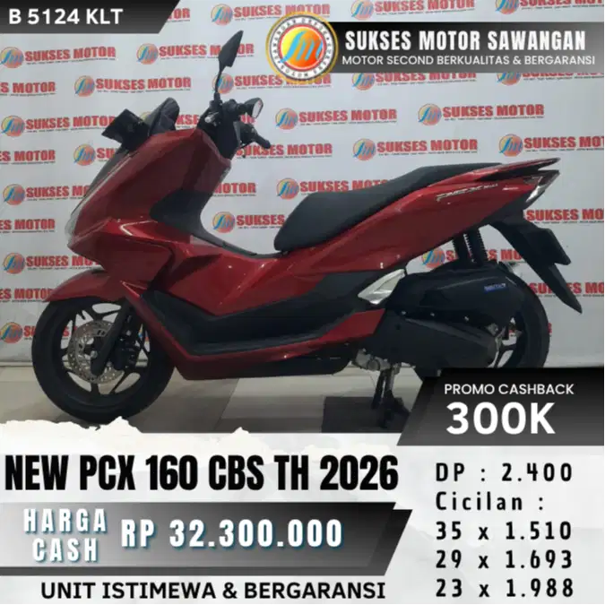 CASH KREDIT HONDA NEW PCX 160 CBS TH 2026 PCX160 UNIT MULUS BERGARANSI