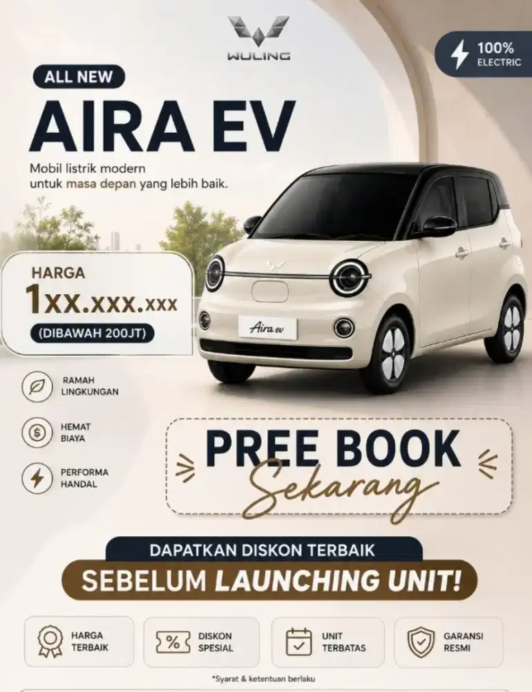 WULING AIRA ev 2026 Mobil Listrik Modern| Promo Menarik+ Bisa Kredit