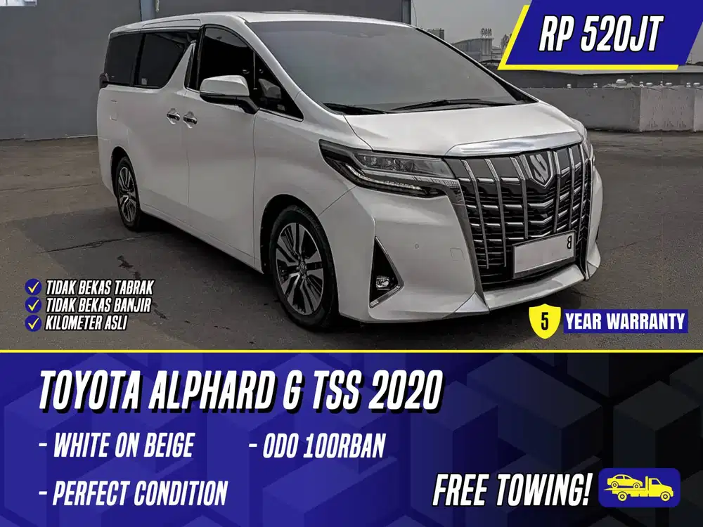 Toyota Alphard G TSS 2020 White on Beige Putih 2021