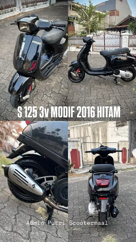 PIAGGIO VESPA S 125 3v MODIF 2016 HITAM