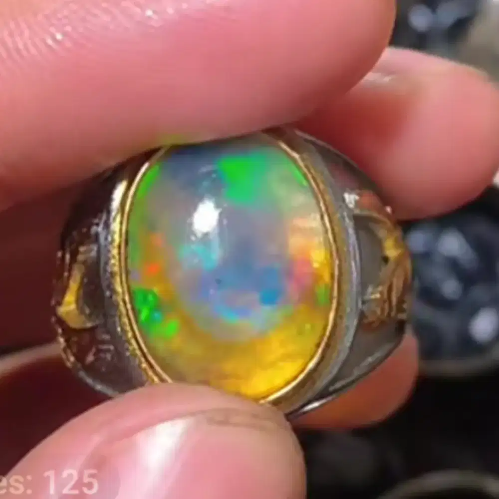 Natural kalimaya teh kristal Banten dim 15*12*8 ring alfaka Net harga