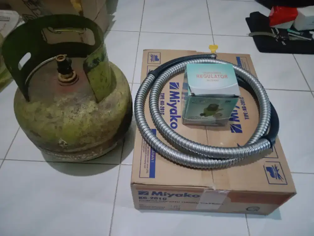 HRGA:395 NET PAS'KOMPOR SATU TUNGKU BARU KOMPLIT SELANG REGULATOR GAS