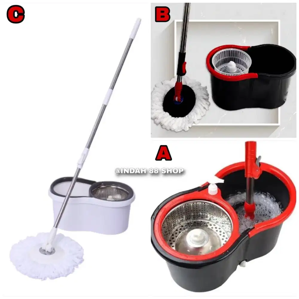 Spin Mop / alat Pel Putar Praktis Tanpa Peras