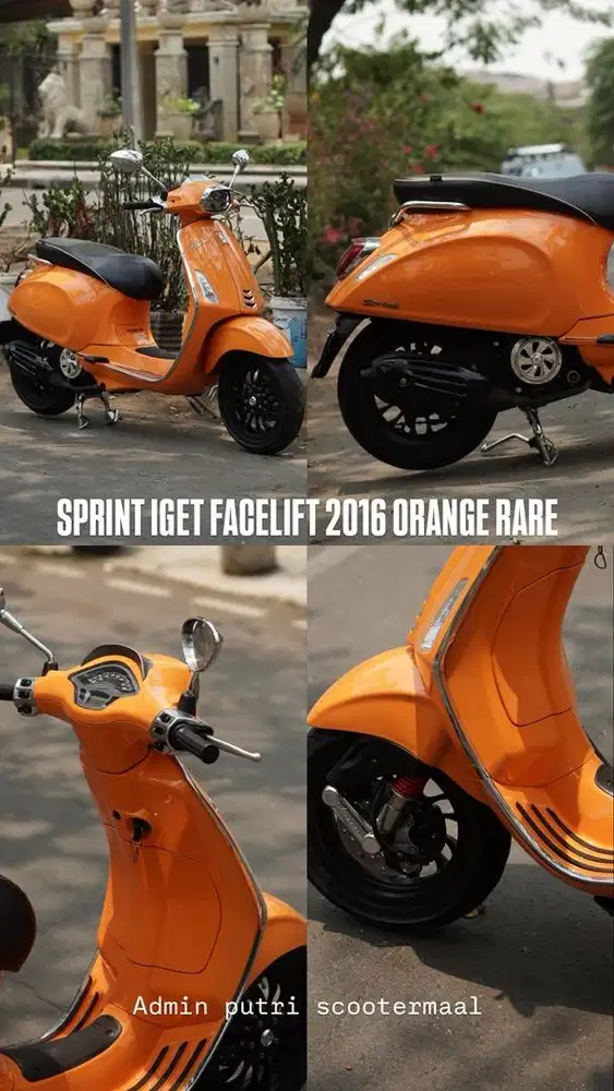 PIAGGIO VESPA SPRINT IGET FACELIFT 2016 ORANGE RARE