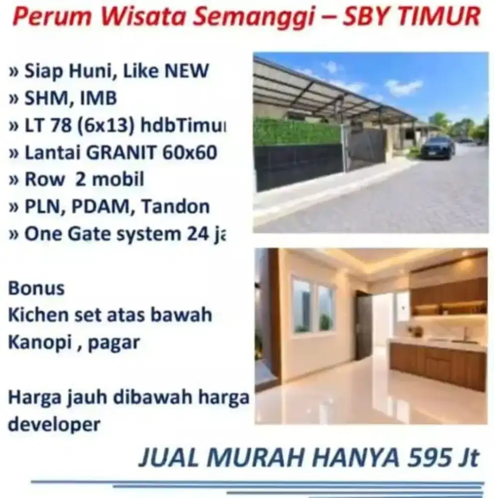 Rumah Greenlake & Wisata Semanggi Wonorejo dkt Rungkut Nginden Medokan