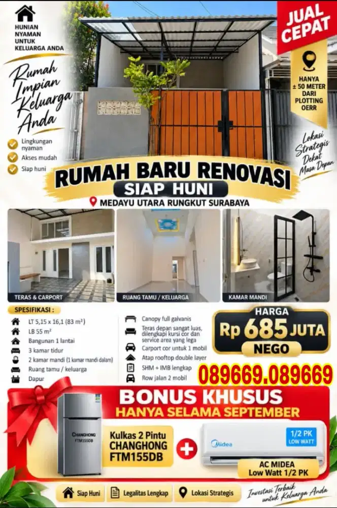 NEW Medayu Utara dkt Rungkut Wonorejo Medokan Alana Baruk Pandugo Merr