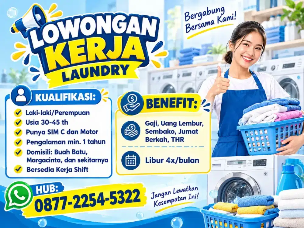 Dibutuhkan segera karyawan laundry