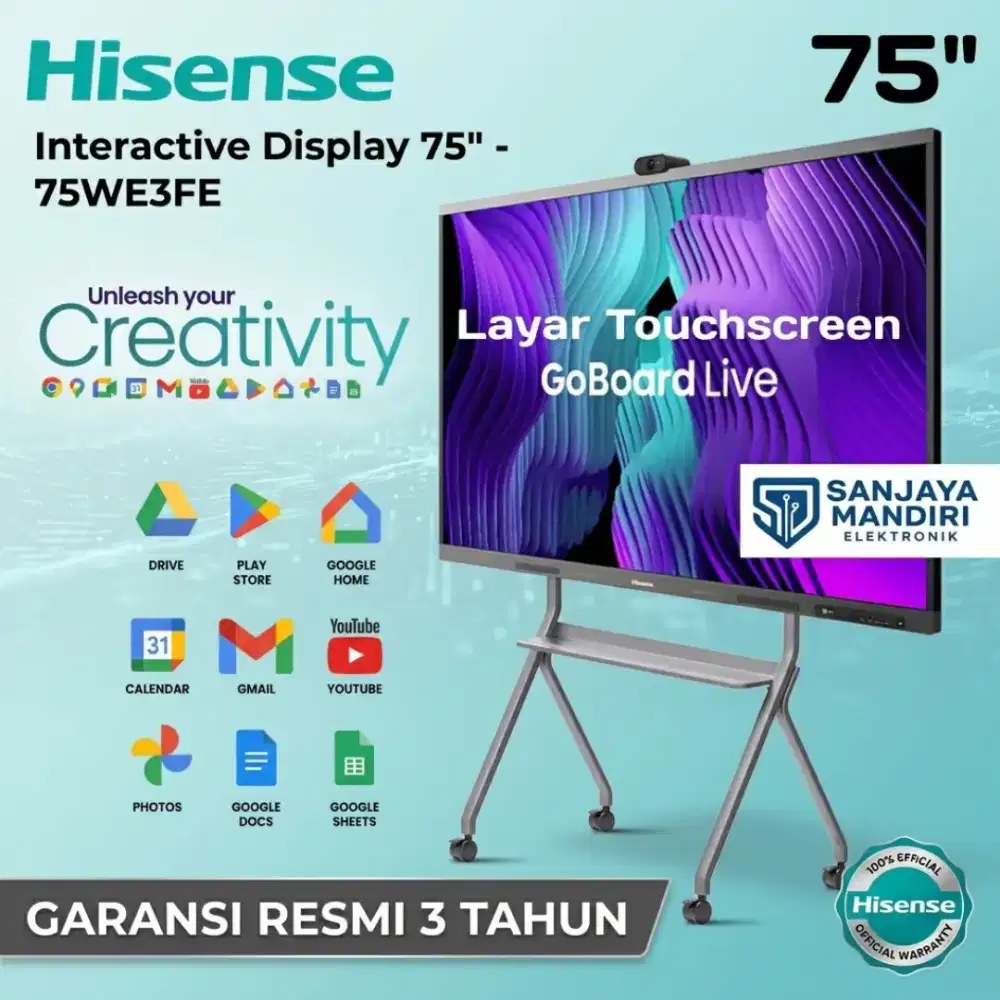 HISENSE GoBoard 75WE3FE 75 UHD 4K Touchscreen Commercial LAYAR SENTUH