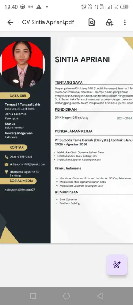 Siap kerja. Siap pangil