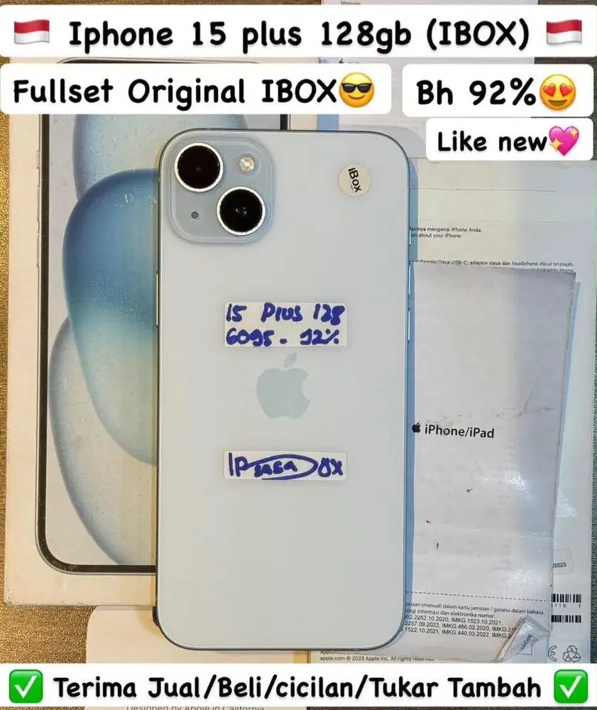 Iphone 15 Plus 128 Gb Blue Ibox resmi