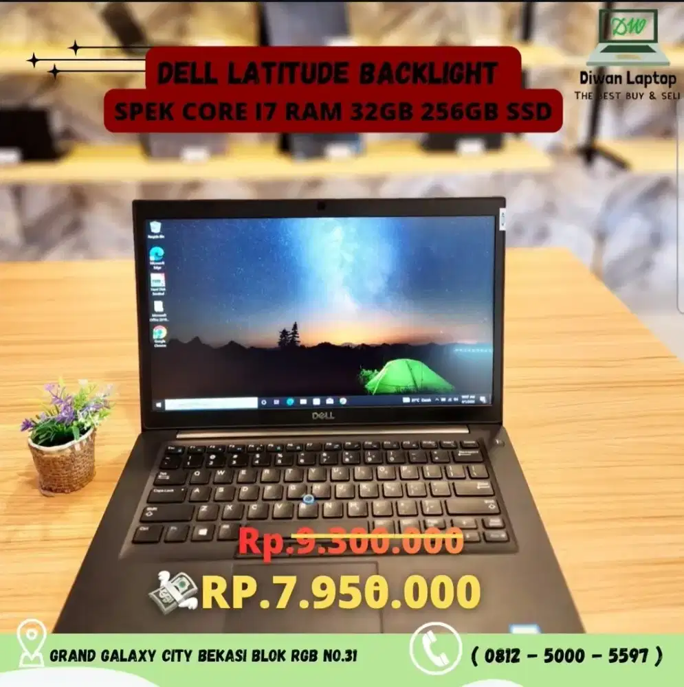 LAPTOP GAMING RAM 32GB!! DELL LATITUDE CORE I7 SSD 256GB BEKAS