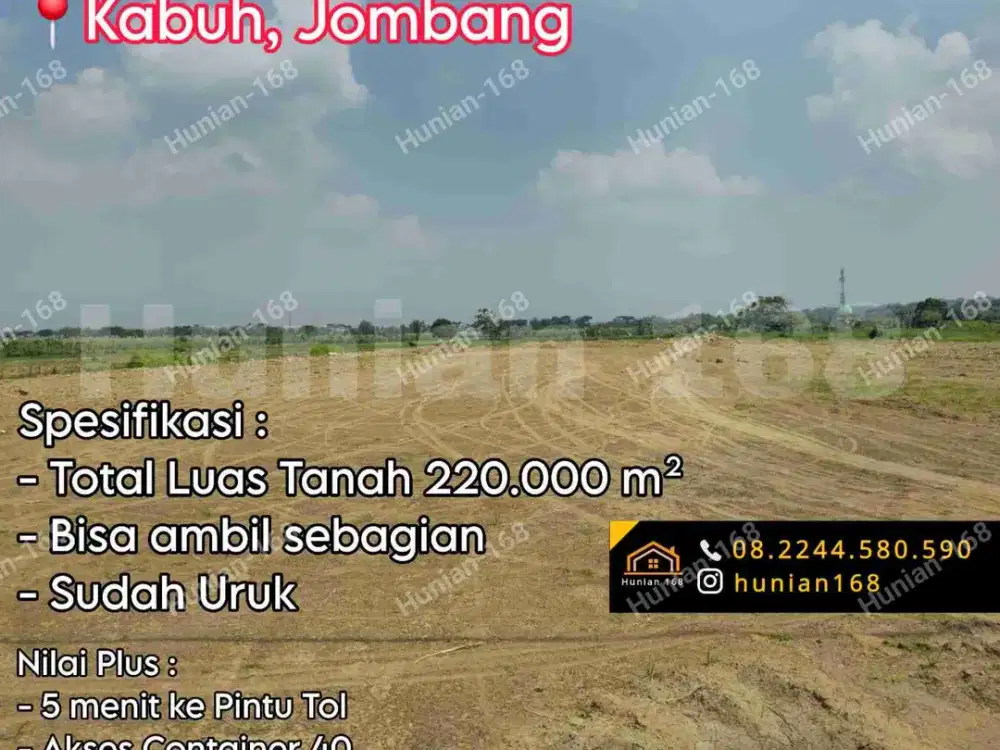 Tanah Gudang Industri Raya Provinsi Kabuh Ring Road Mojoagung By Pass Jombang Perak Ploso Kavling Bekas Pabrik