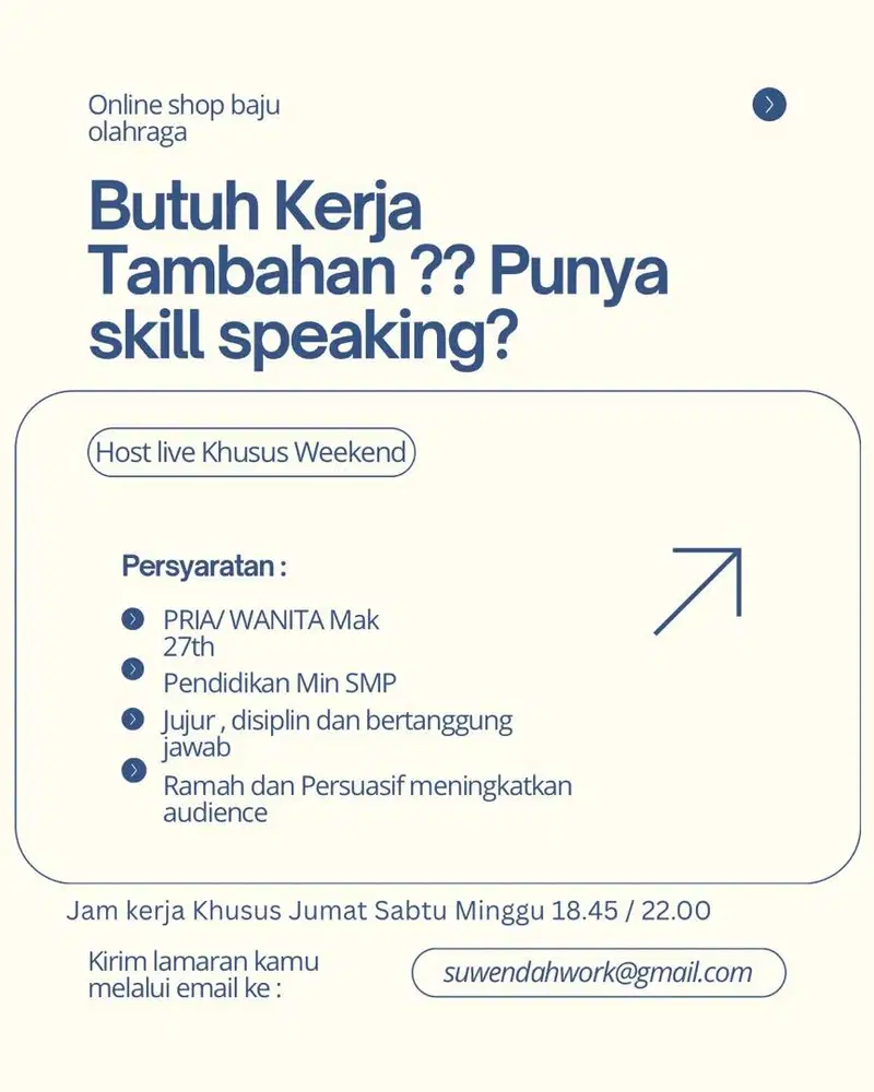 Butuh tambahan kerja?