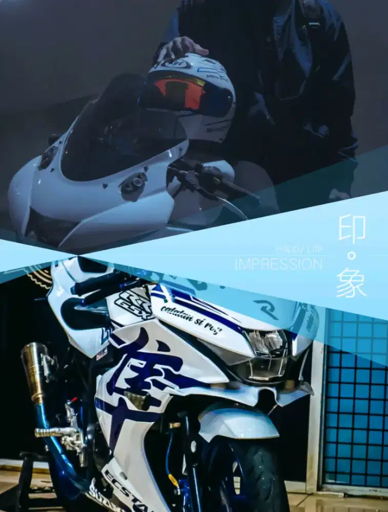 GSX R-150 (motor kesayangan) ++ (Helm, single seat, cover motor)