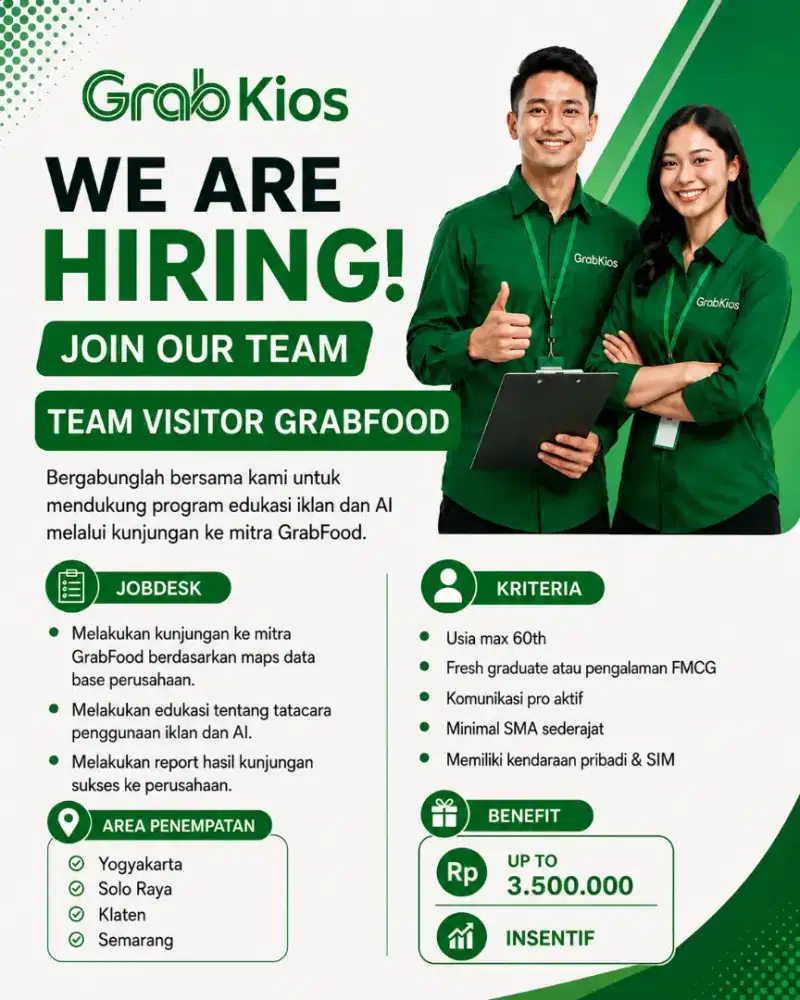 Dibutuhkan Agent Grab Kios
